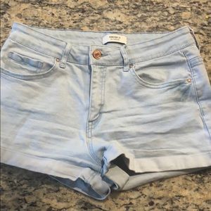 Forever 21 Light Wash High Rise Shorts